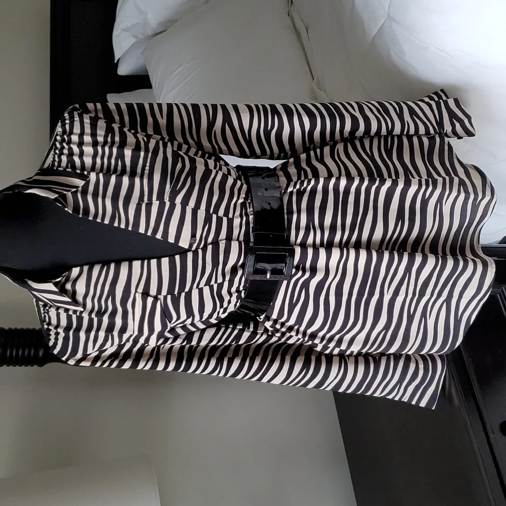 Ann Taylor Beige and Black Zebra Print Blouse - Picture 2 of 8